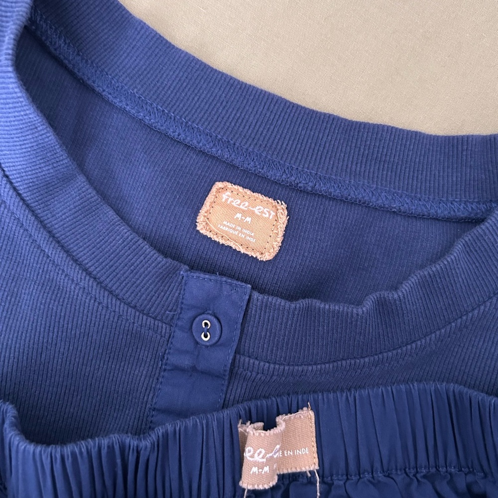 Free People Perfect Tones Navy Button-Front Cardigan and Midi Skirt Set - Picture 2 of 3